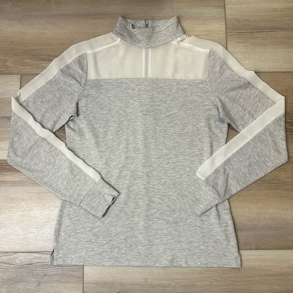 Karen Millen Jersey Long Sleeve Top with Sheer Accents